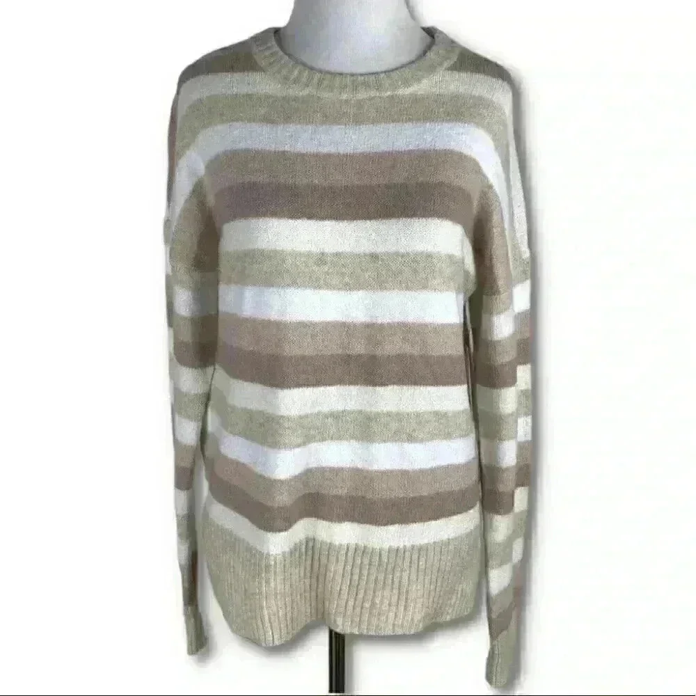New Time and tru womens sweater size S 4-6 multicolored striped knit